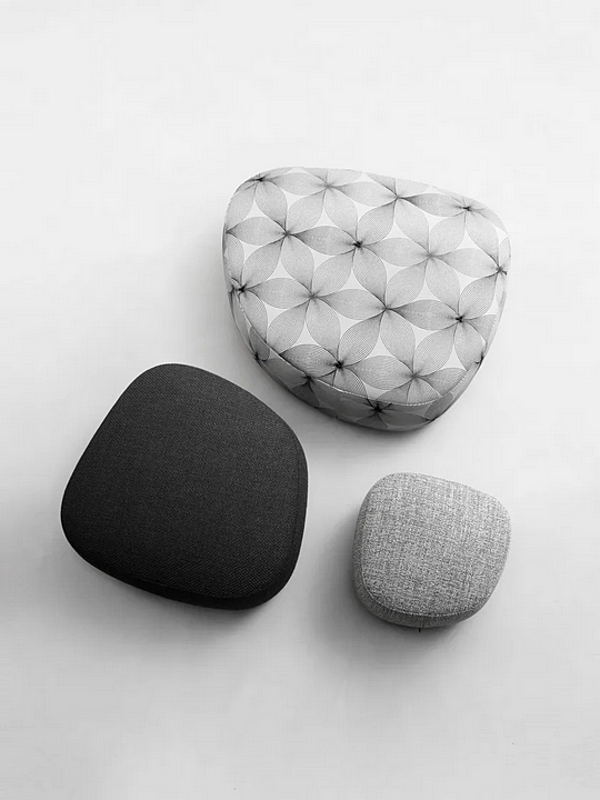 Pouf con rivestimento sfoderabile in tessuto Pierre Flou fabbrica Flou dall'Italia. Foto №2