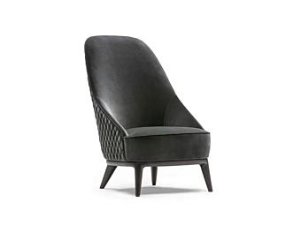Poltrona alta in tessuto con gambe in legno Leslie OPERA CONTEMPORARY