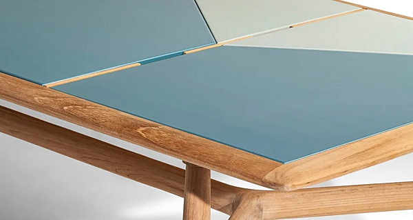 Tavolo rettangolare da giardino in teak con piano in stoneware POLTRONA FRAU The Secret Garden fabbrica POLTRONA FRAU dall'Italia. Foto №5