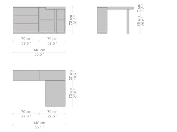 Scrivania angolare in legno con libreria CASSINA LC16 016 fabbrica CASSINA dall'Italia. Foto №2
