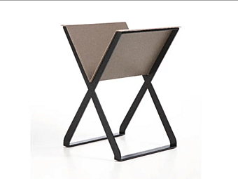 Porta riviste in pelle conciata e acciaio ENRICO PELLIZZONI Crossover fabbrica ENRICO  PELLIZZONI dall'Italia