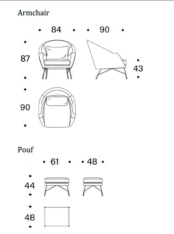 Poltrona in tessuto con braccioli Chillout Saba fabbrica SABA dall'Italia. Foto №7