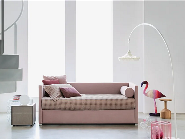 Letto singolo convertibile in tessuto Flou collezione Biss fabbrica Flou dall'Italia. Foto №4