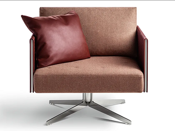 Poltrona girevole con base a 4 razze in tessuto Clayton Poltrona Frau fabbrica POLTRONA FRAU dall'Italia. Foto №1