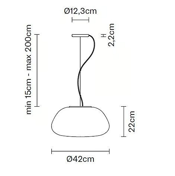 Lampada a sospensione in vetro Lumi Poga Fabbian fabbrica Fabbian dall'Italia. Foto №6