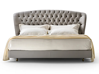 Letto in pelle con testata trapuntata Black Tie Savoi SAV180H, SAV200H
