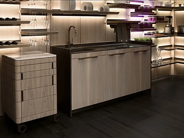 Carrello da cucina in noce con cassetti GIORGETTI ALFRED 80800 fabbrica GIORGETTI dall'Italia. Foto №7