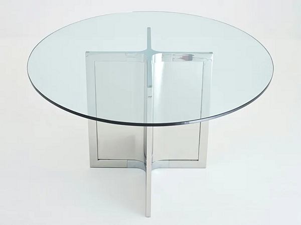 Tavolo rotondo in vetro e acciaio inox Gallotti&Radice collezione Raj 4 fabbrica Gallotti & Radice dall'Italia. Foto №2