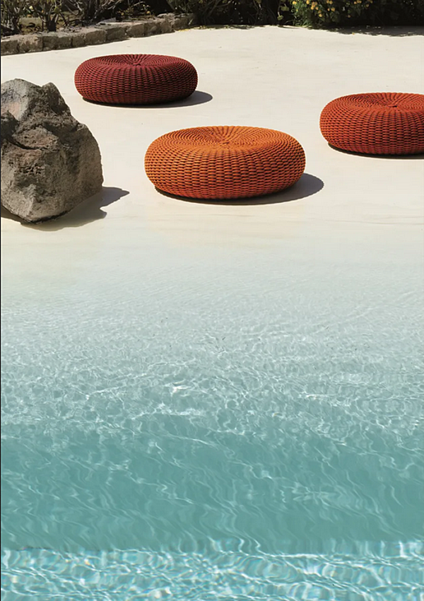 Pouf da giardino rotondo in tessuto PAOLA LENTI Shell fabbrica PAOLA LENTI dall'Italia. Foto №6