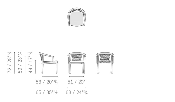 Sedia da giardino imbottita in teak con braccioli POLTRONA FRAU The Secret Garden fabbrica POLTRONA FRAU dall'Italia. Foto №16
