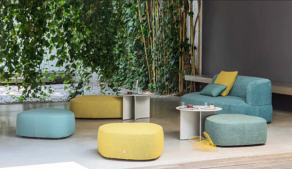 Pouf con rivestimento sfoderabile in tessuto Pierre Flou fabbrica Flou dall'Italia. Foto №7