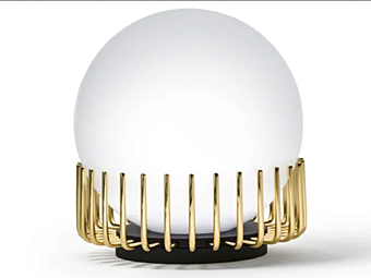 Lampada da tavolo in metallo e vetro opale LED Lucy Black Tie LUC30