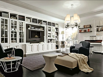 Parete attrezzata personalizzata in legno Martini Interiors Convivio Milano fabbrica MARTINI INTERIORS dall'Italia