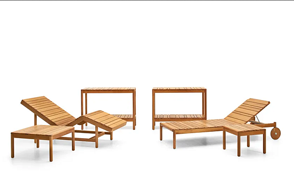 Tavolino laterale quadrato in teak VARASCHIN Barcode 2185, 2186 fabbrica VARASCHIN dall'Italia. Foto №9