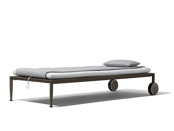 Lettino prendisole reclinabile con ruote in legno GIORGETTI GEA 87060 + 87061 fabbrica GIORGETTI dall'Italia. Foto №2