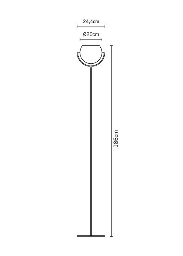 Lampada da terra regolabile in cromo con paralume bianco Fabbian Beluga fabbrica Fabbian dall'Italia. Foto №3