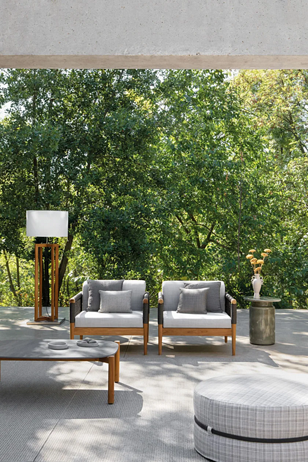 Pouf da giardino rotondo in tessuto con copertura removibile Atmosphera Ponente CXPN.PF fabbrica ATMOSPHERA dall'Italia. Foto №4