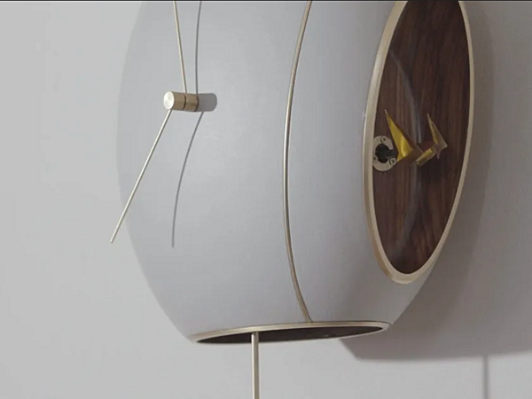 Orologio a pendolo da parete in cuoio GIORGETTI Cuckoo fabbrica GIORGETTI dall'Italia. Foto №6