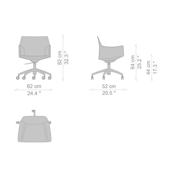 Sedia direzionale in pelle con braccioli CASSINA CAB OFFICE fabbrica CASSINA dall'Italia. Foto №9