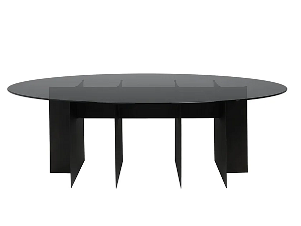 Tavolo da pranzo ovale in vetro CHELINI ROY fabbrica CHELINI dall'Italia. Foto №1