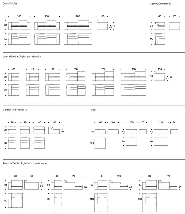 Divano a tre posti in tessuto con schienale imbottito Saba Up fabbrica SABA dall'Italia. Foto №6