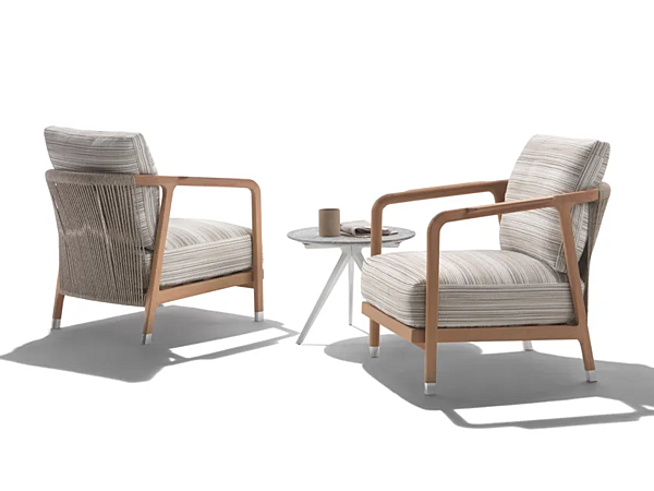 Poltrona da giardino in tessuto e iroko Crono FLEXFORM 220A1 fabbrica FLEXFORM dall'Italia. Foto №4