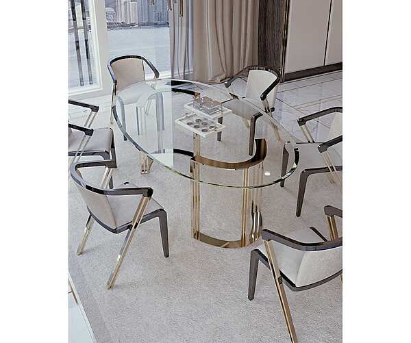 Tavolo da pranzo ovale in vetro Symphony Infinity Bizzotto Italia fabbrica Bizzotto Italia dall'Italia. Foto №4