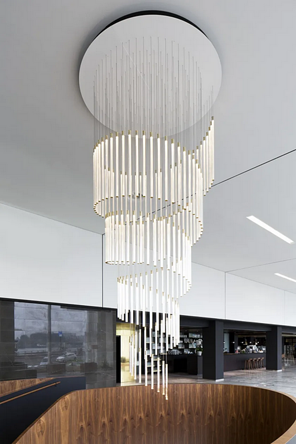 Lampada a sospensione in vetro borosilicato multispot Fabbian Tooby fabbrica Fabbian dall'Italia. Foto №10
