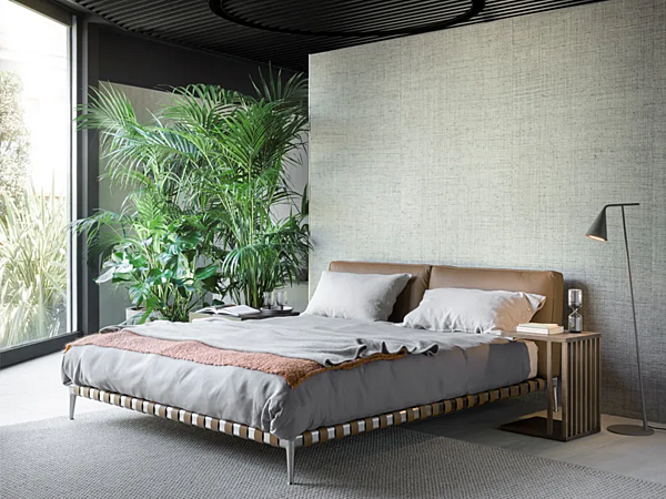 Letto matrimoniale in tessuto con testata imbottita FLEXFORM GREGORY fabbrica FLEXFORM dall'Italia. Foto №7