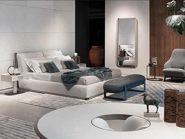 Specchio rettangolare con cornice in pelle GIORGETTI SHIRLEY 93000 fabbrica GIORGETTI dall'Italia. Foto №4