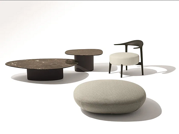 Pouf in tessuto con rivestimento sfoderabile GIORGETTI GALET 52550, 52551, 52552 fabbrica GIORGETTI dall'Italia. Foto №2