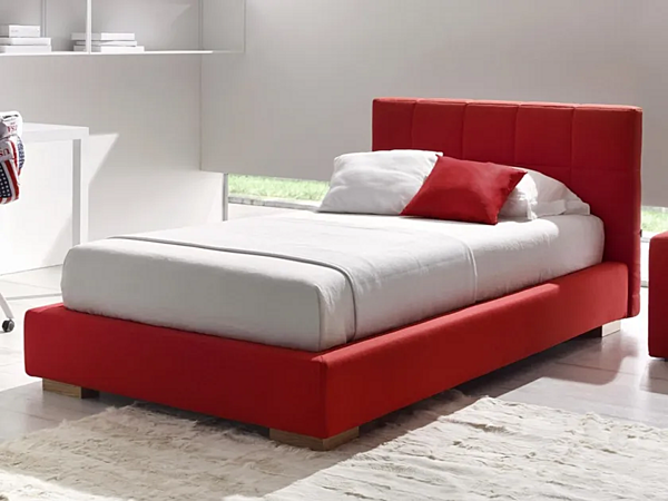 Letto matrimoniale con testiera imbottita in tessuto Duomo Design Mono Basic Mono Sponda Large fabbrica Duomo Design dall'Italia. Foto №1