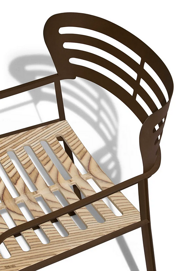 Sedia da giardino con braccioli in metallo GIORGETTI Gea 87041 fabbrica GIORGETTI dall'Italia. Foto №2