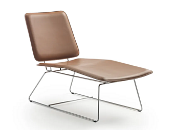 Chaise longue in pelle conciata FLEXFORM Echoes S H