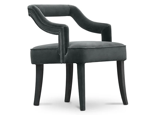 Poltrona in velluto imbottita con braccioli Oka BRABBU fabbrica BRABBU dall'Italia. Foto №1