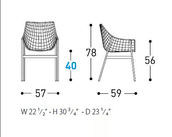 Sedia da giardino in acciaio con braccioli collezione VARASCHIN Summer Set 2423, 2423C fabbrica VARASCHIN dall'Italia. Foto №18
