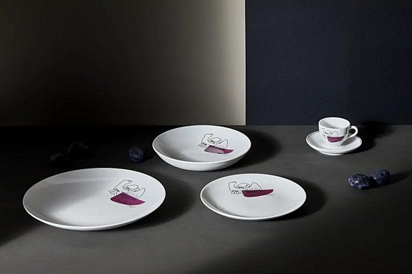 Set di tazze in porcellana con piattino CASSINA GNR Service Prunier GNR 23 fabbrica CASSINA dall'Italia. Foto №10