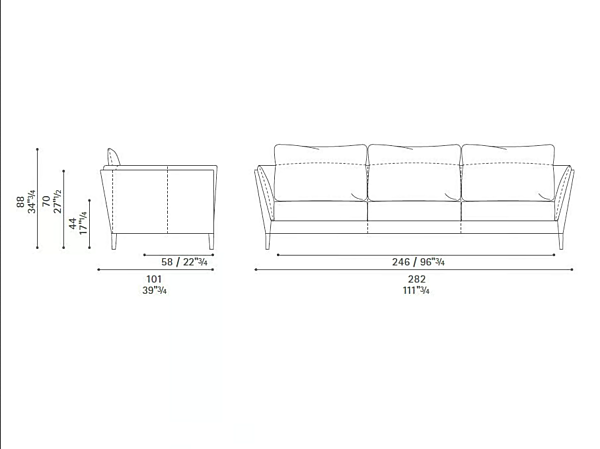 Divano in pelle a tre posti Bretagne POLTRONA FRAU fabbrica POLTRONA FRAU dall'Italia. Foto №8