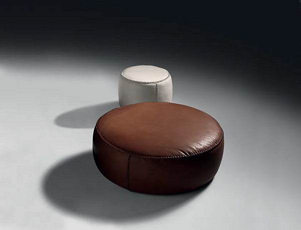 Pouf rotondo in pelle Casablanca Black Tie CAS110 fabbrica Black Tie dall'Italia. Foto №4