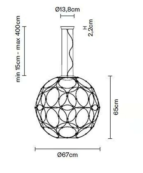 Lampada a sospensione in acciaio LED Fabbian Giro fabbrica Fabbian dall'Italia. Foto №14