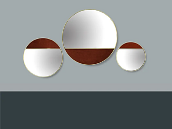 Specchio rotondo da parete a mezzaluna in vetro Borzalino HM40, HM55, HM75, HM11 fabbrica Borzalino dall'Italia