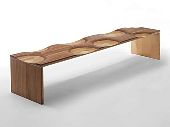 Panca in legno massello Ripples indoor Casamania & Horm fabbrica Casamania & HORM dall'Italia