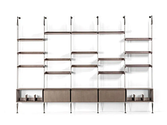 Libreria a soffitto e pavimento in legno AMY Frigerio fabbrica Frigerio dall'Italia