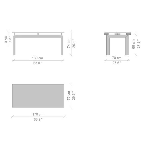Tavolo regolabile in altezza con struttura in tubolare D Avion CASSINA 006 fabbrica CASSINA dall'Italia. Foto №14