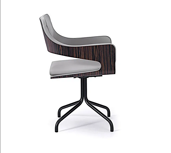 Sedia in pelle con braccioli e base a cavalletto I 4 Mariani Silhouette fabbrica i 4 Mariani dall'Italia. Foto №8