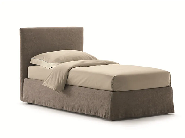 Letto singolo in tessuto con testata imbottita Notturno Flou Shabby Chic fabbrica Flou dall'Italia. Foto №1