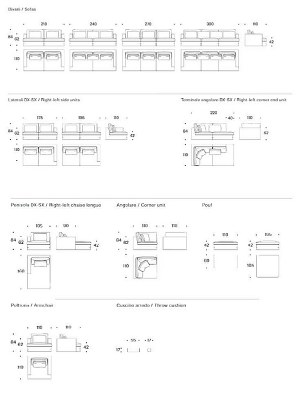 Divano a tre posti in tessuto con copertura removibile Karma Saba fabbrica SABA dall'Italia. Foto №4