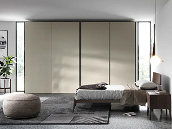 Armadio sezionale con ante scorrevoli in legno NOVAMOBILI GOLA fabbrica NOVAMOBILI dall'Italia