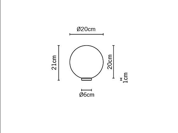 Lampada da tavolo in vetro soffiato Fabbian collezione Lumi Sfera fabbrica Fabbian dall'Italia. Foto №10