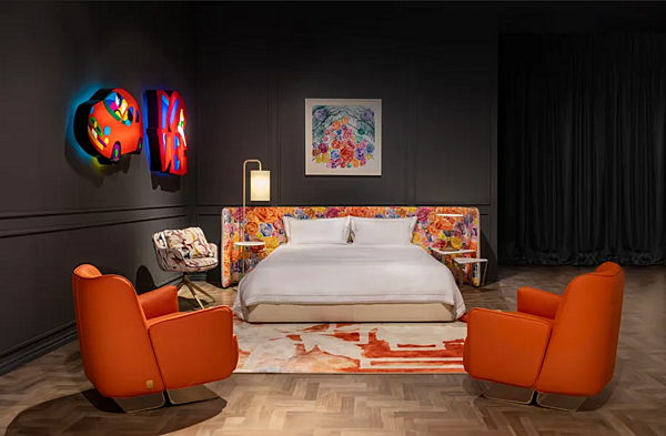 Letto matrimoniale in tessuto con testiera imbottita Lejla grande FORMITALIA Lejla-Bed-Large-B fabbrica FORMITALIA dall'Italia. Foto №3